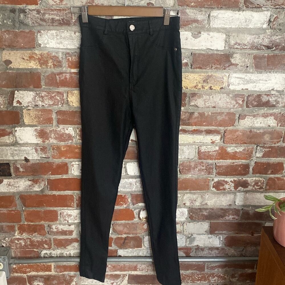 Fashion Nova Black Skinny Faux Leather Pants Size S